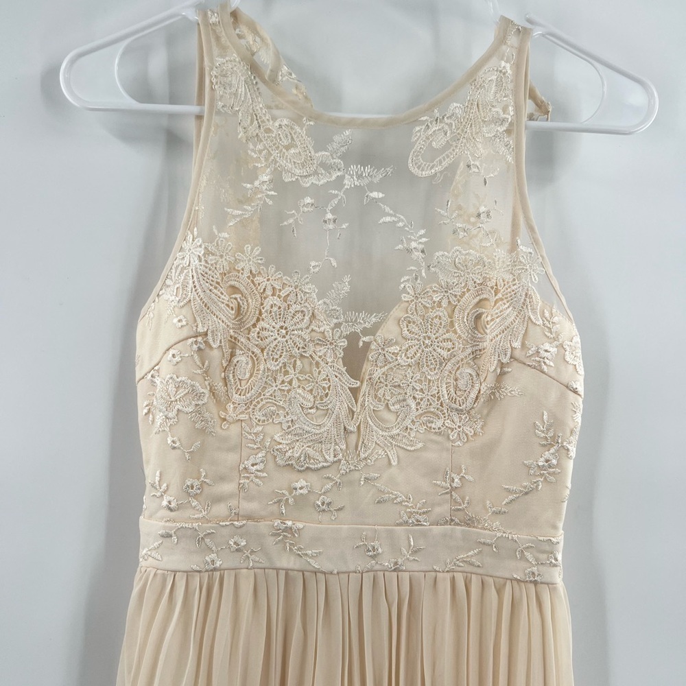 Saved By The Dress Cream Flute Maxi Dress Size Small — image 2 of 8